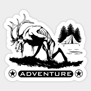 Camping and wendigo Sticker